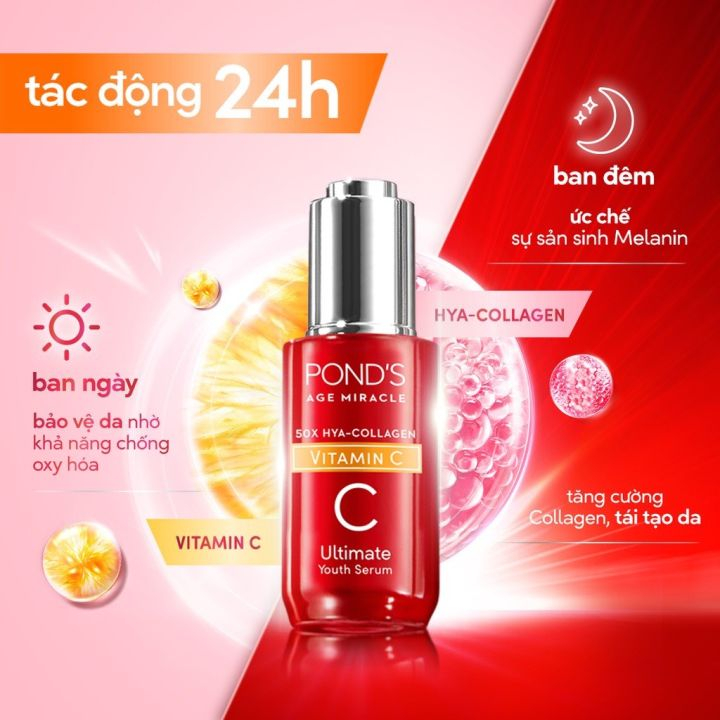 Tinh Chất Serum Dưỡng Sáng Mờ Đốm Nâu POND'S Age Miracle Ultimate Youth Với Vitamin C 30g Chính Hãng