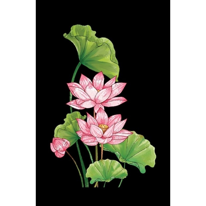 Hình ủi ép nhiệt, in áo. Mẫu Hoa sen HS1 in áo dài, váy, yếm cho mẹ và bé