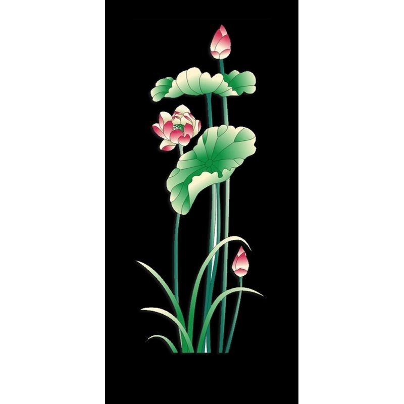 Hình ủi ép nhiệt, in áo. Mẫu Hoa sen HS1 in áo dài, váy, yếm cho mẹ và bé