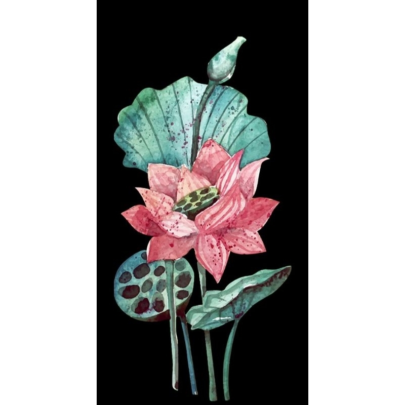 Hình ủi ép nhiệt, in áo. Mẫu Hoa sen HS1 in áo dài, váy, yếm cho mẹ và bé