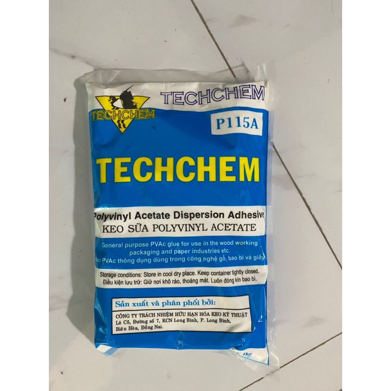 Keo sữa TECHCHEM P115A dán thảm ,giấy dán tường,nguyen liệu làm slime keo PVAc,dùng trong công nghệ gỗ,bao bì và giấy,..