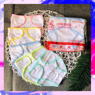 Combo 10 quần vải đóng bỉm tả vải dán sơ sinh thun cotton 100% 0-8kg