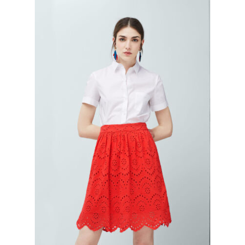 Váy xô đỏ hoa văn đục lỗ hiệu MANGO