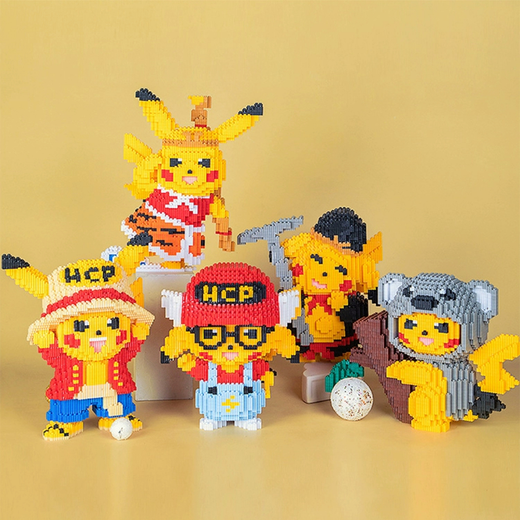 Đồ Chơi Mô Hình Lắp Ráp Nhân Vật Pokemon Pikachu Cỡ Lớn Siêu Yêu