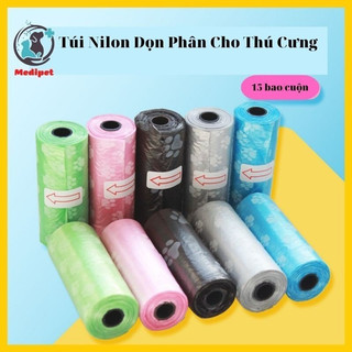 Cuộn rác túi nilon dọn phân cho thú cưng chó mèo 15 bao/cuộn - medipet