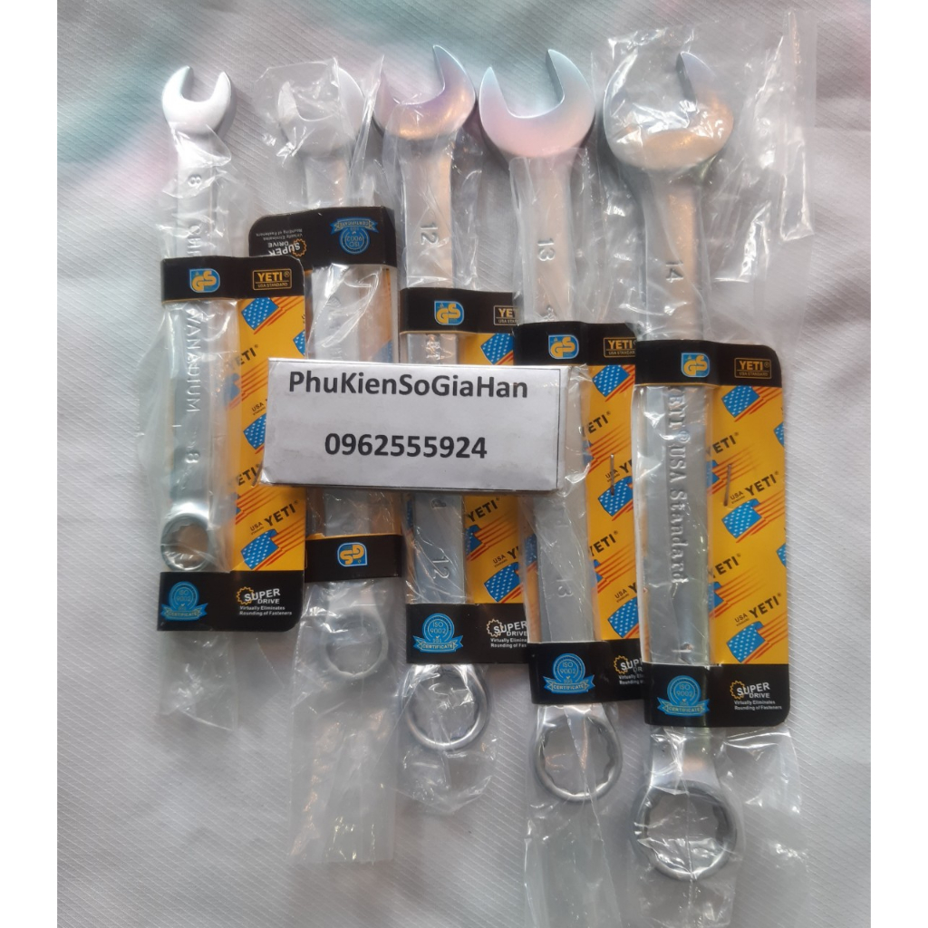 Cờ lê (chìa khóa vặn ốc) , vòng + miệng (cái) 8mm,10mm,12mm,13mm,14mm