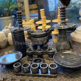 Combo thờ cúng màu đen, bộ bàn thờ cúng bằng đá bền đẹp sang trọng nhiều kích thước