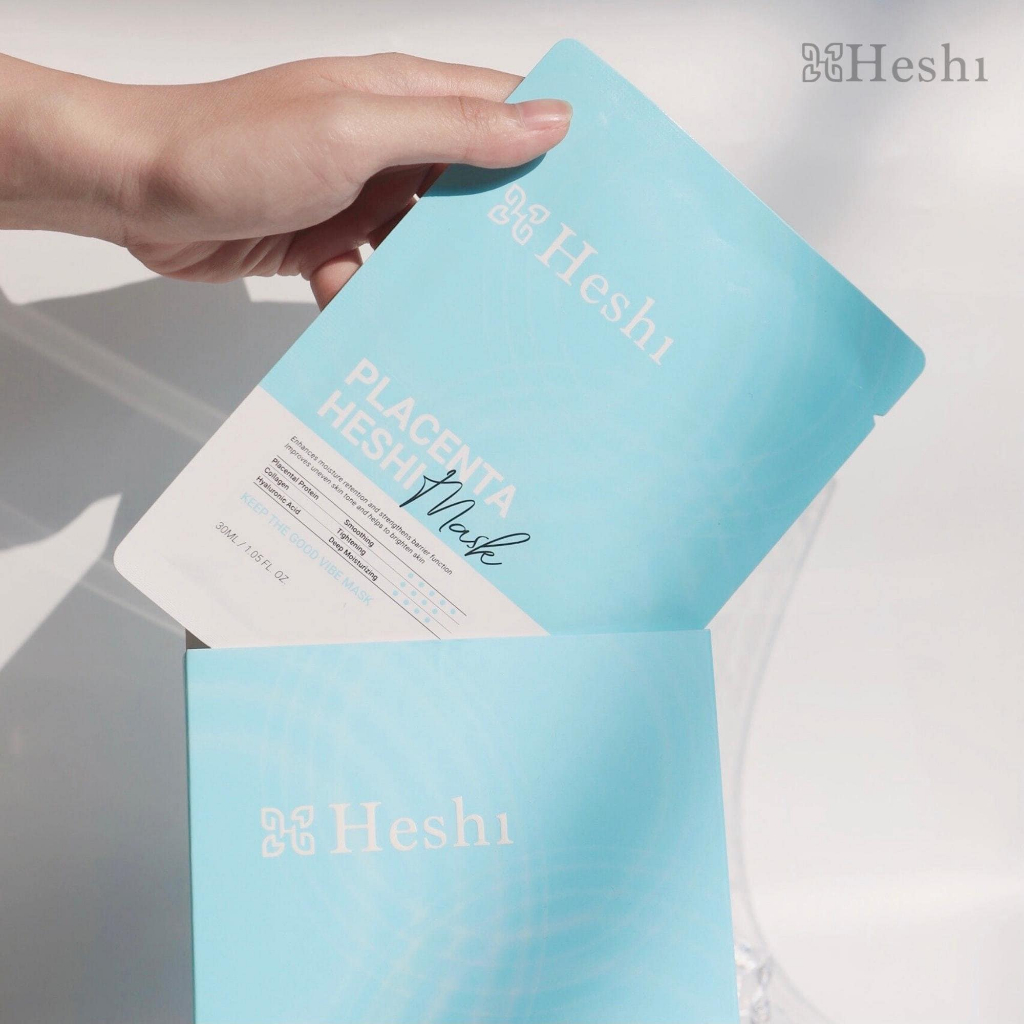 Mặt nạ cấp ẩm, Mặt nạ giấy HESHI PLACENTA MASK- 1 MIẾNG TRẢI NGHIỆM