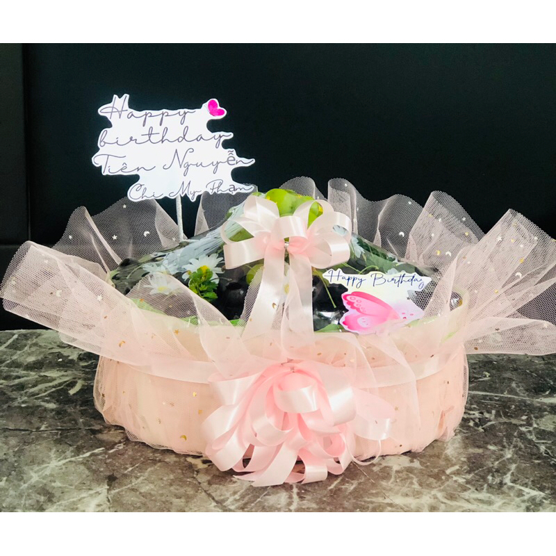 Giỏ ren đựng quà trái cây size to siêu sang