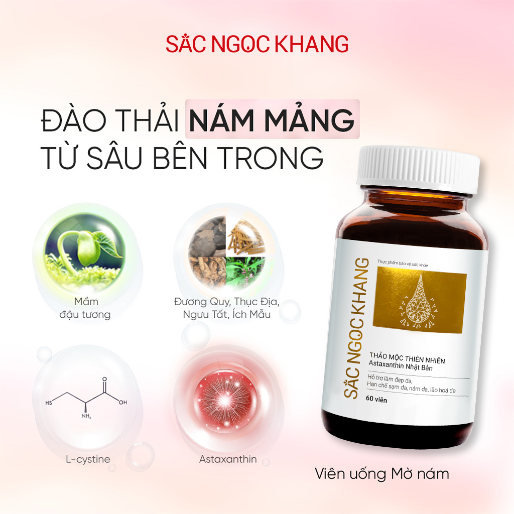 Viên uống đẹp da - chống lão hóa - nám sạm tàn nhan Sắc Ngọc Khang Vi Tảo Lục [Hộp 60 Viên]