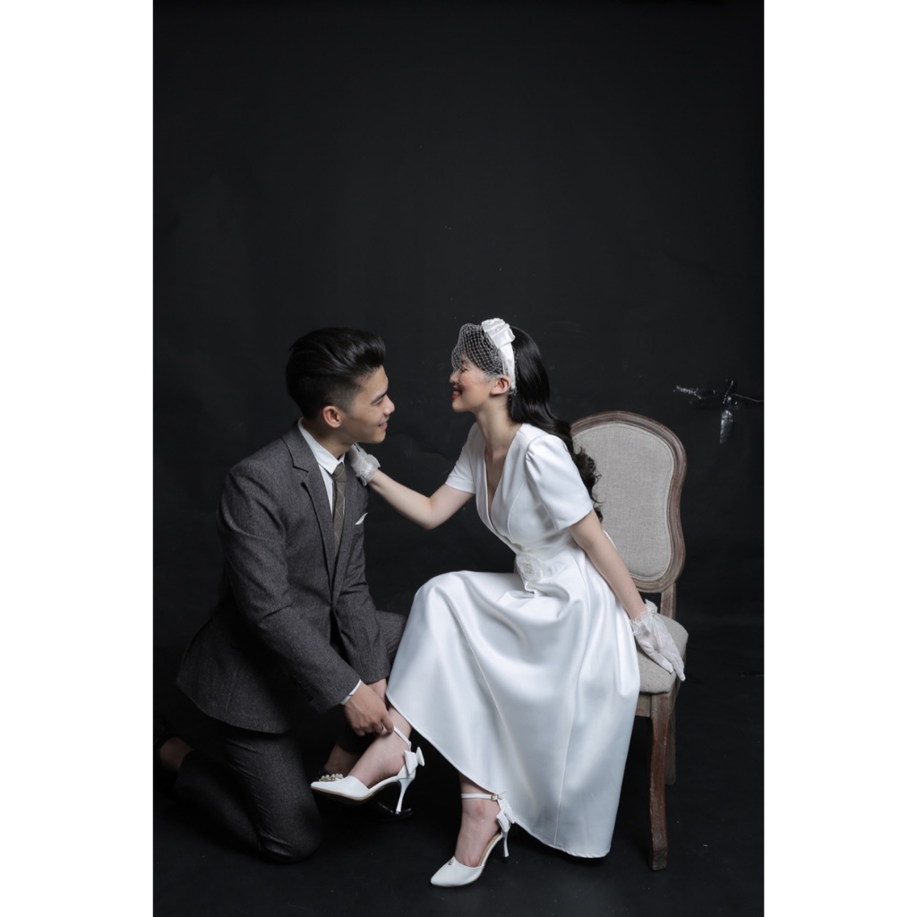 GIÀY CAO GÓT MŨI NHỌN PHỐI GÓT NƠ 7CM NAC172