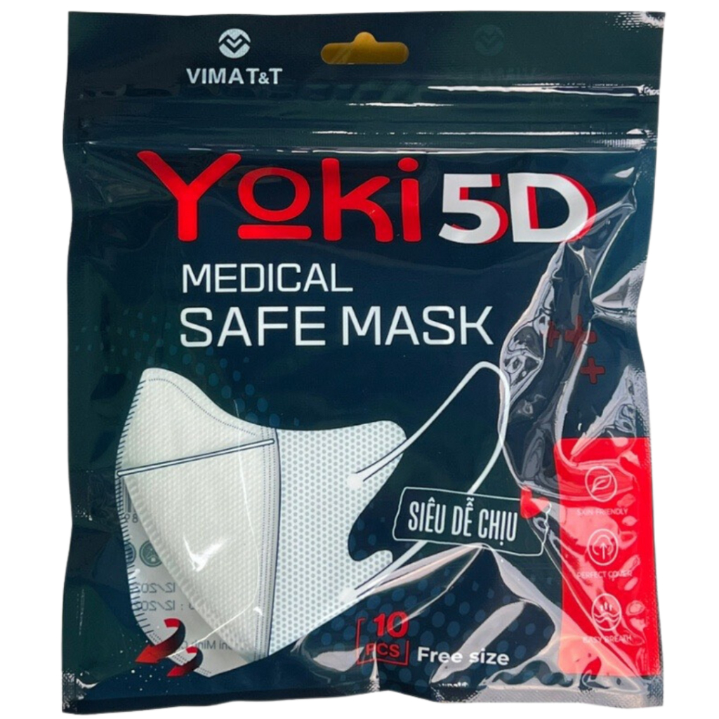 Khẩu trang 5D mask YOKI quai thun 4 lớp kháng khuẩn và kháng bụi mịn PM2.5