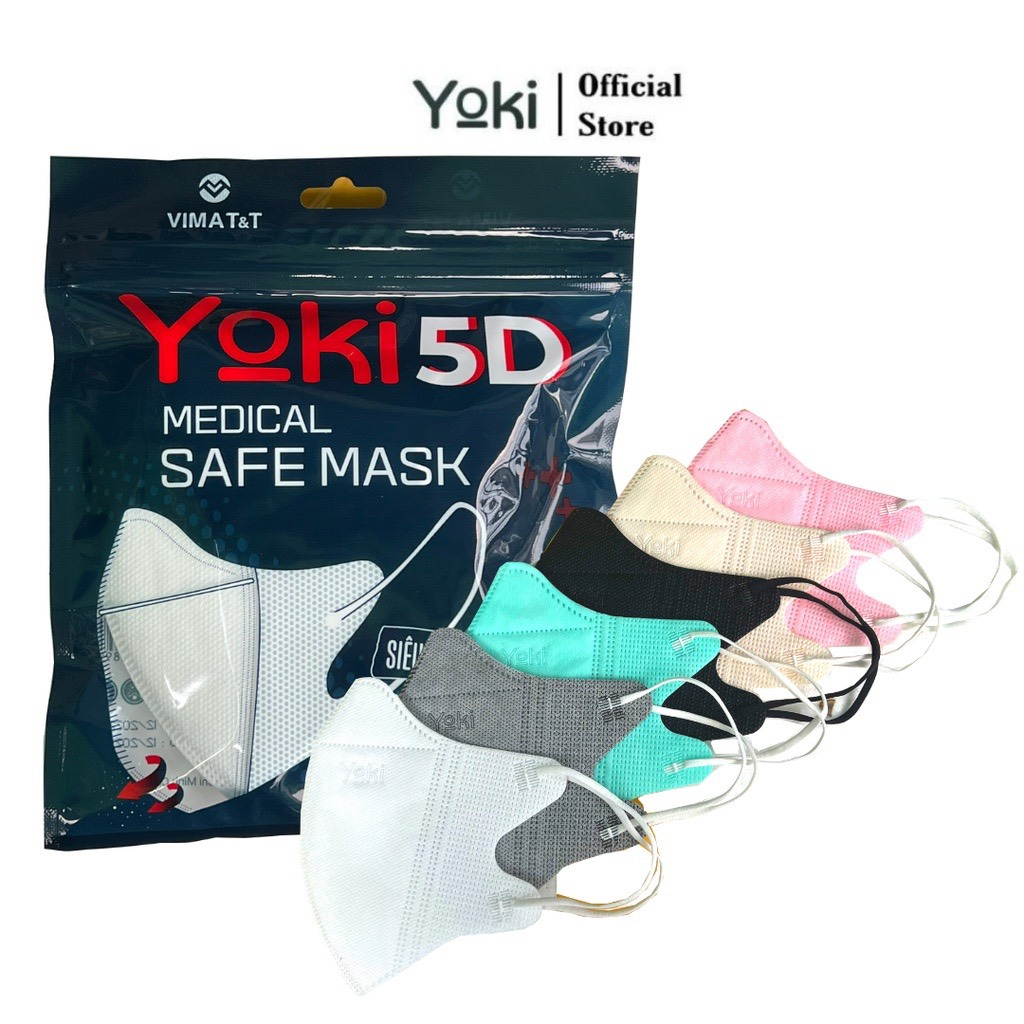 Khẩu trang 5D mask YOKI quai thun 4 lớp kháng khuẩn và kháng bụi mịn PM2.5