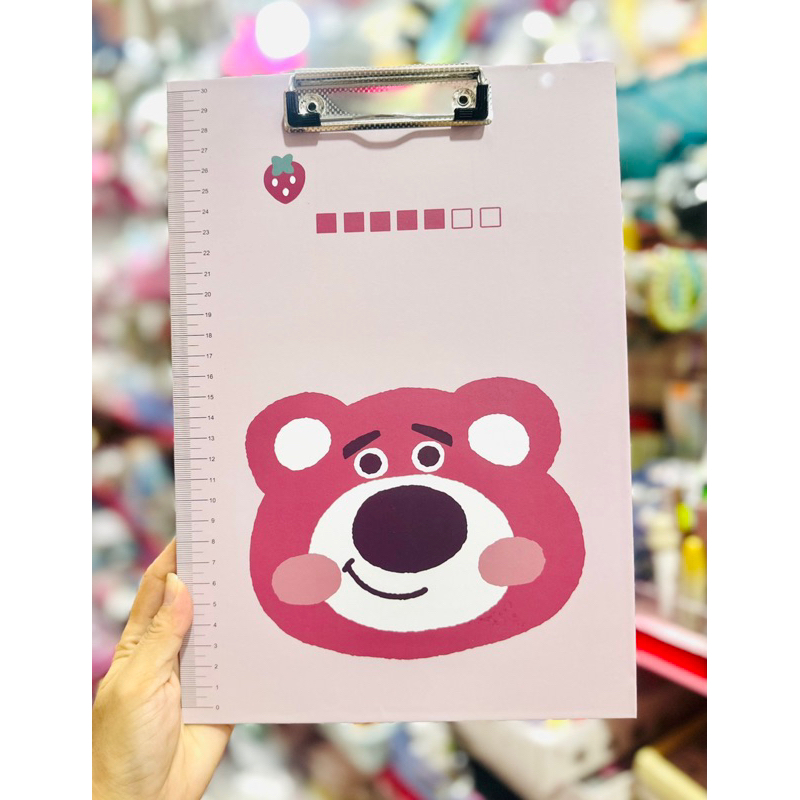 Bìa Kẹp Tài Liệu, Bìa Trình Ký Khổ A4 Gấu Dâu LOTSO/Gấu LOOPY - 1 Cái