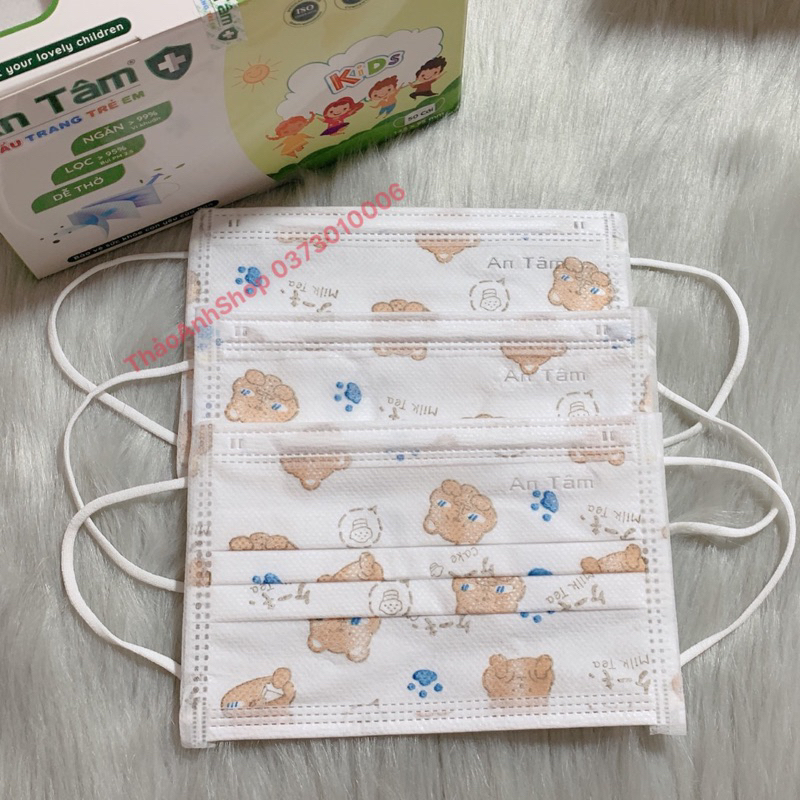 Hộp 50 Cái - Khẩu Trang Y Tế Kháng Khuẩn Trẻ Em Hình Siêu Dễ Thương Dành Cho Bé Dưới 12Tuổi