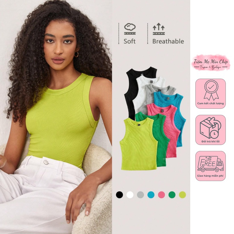 Áo Tank Top ba lỗ sát nách thun tăm trơn basic (Hàng Auth) - 13 màu
