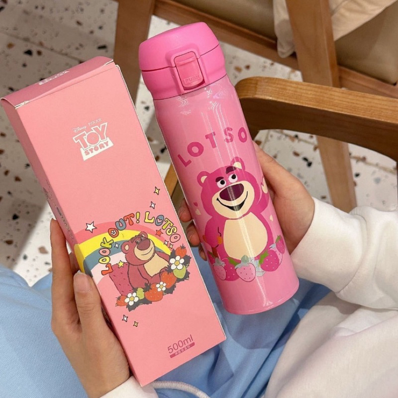 Bình giữ nhiệt gấu dâu siêu đẹp thời trang cao cấp