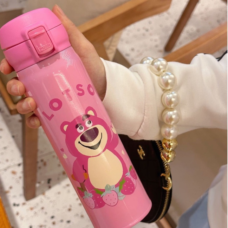 Bình giữ nhiệt gấu dâu siêu đẹp thời trang cao cấp