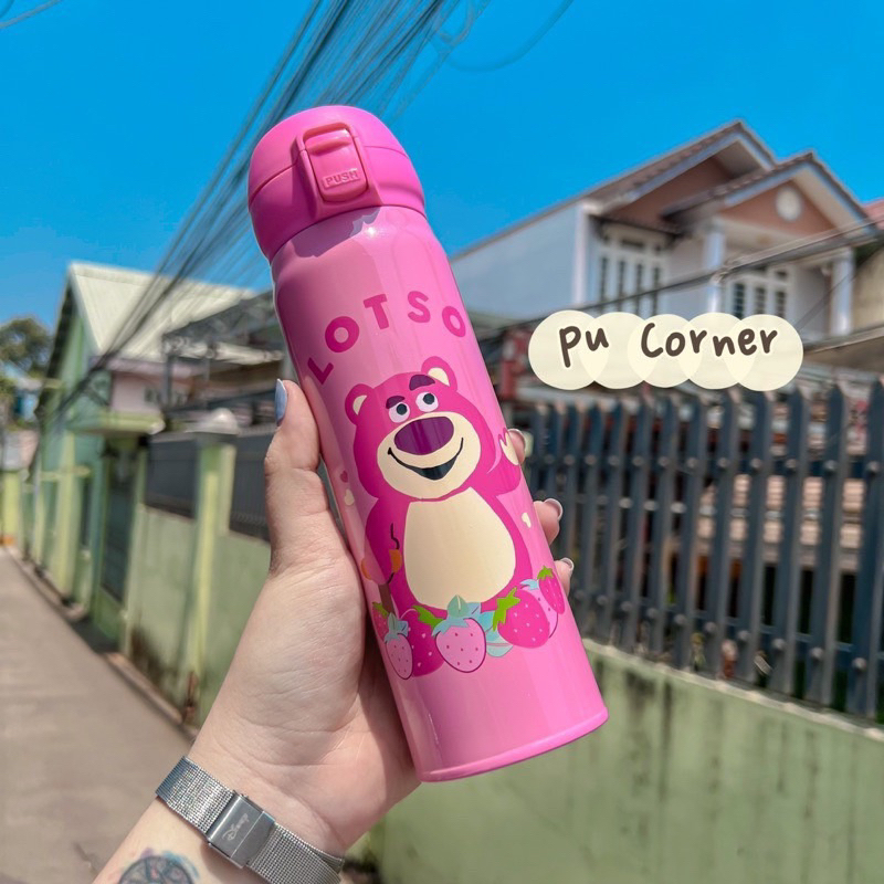 Bình giữ nhiệt gấu dâu siêu đẹp thời trang cao cấp