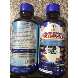   cam kết sạch muỗi 6_12tháng thuốc muỗi y tế phun xịt -tẩm màn diệt côn trùng Cyp Usa 100EC chai 1 lít ANH QUỐC 