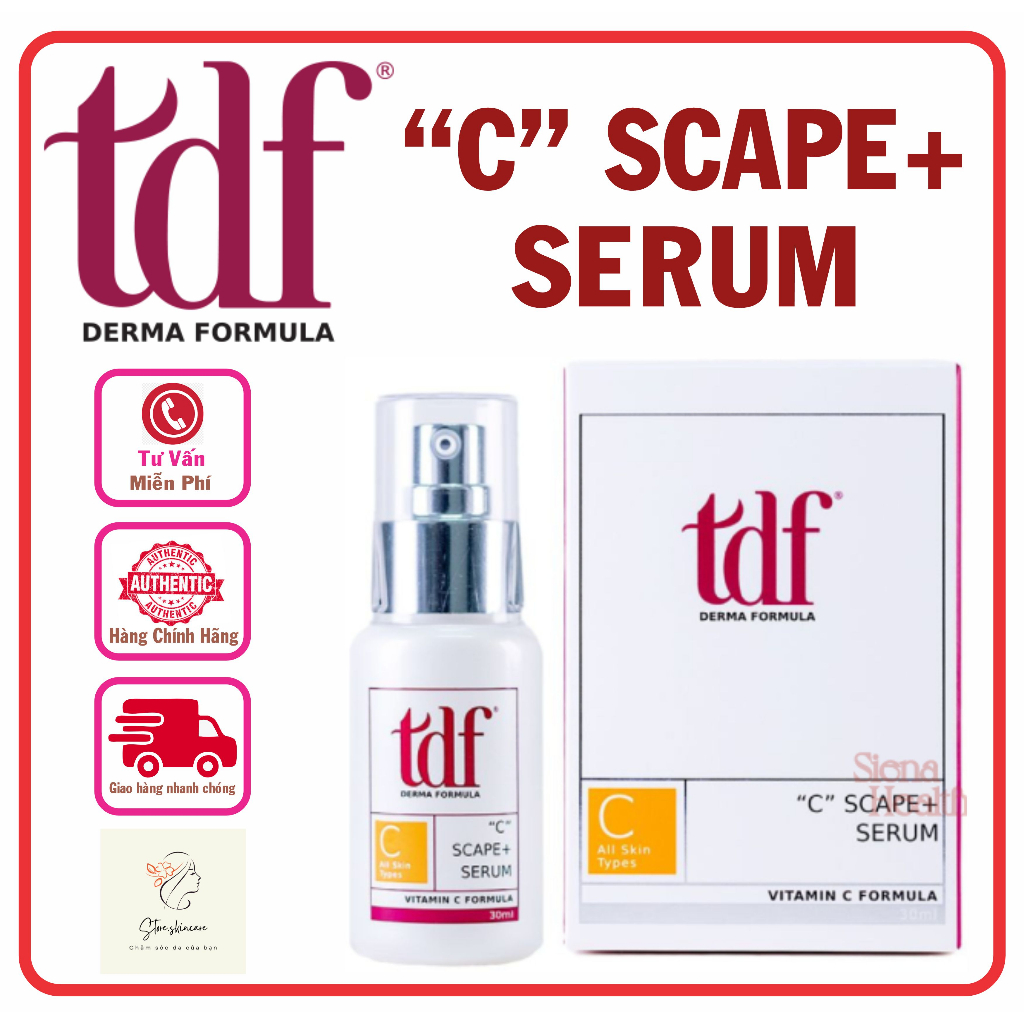 TDF "C" SCAPE+ SERUM Vitamin C dưỡng chất chống oxy hóa sản sinh collagen chống lão hóa và sáng da