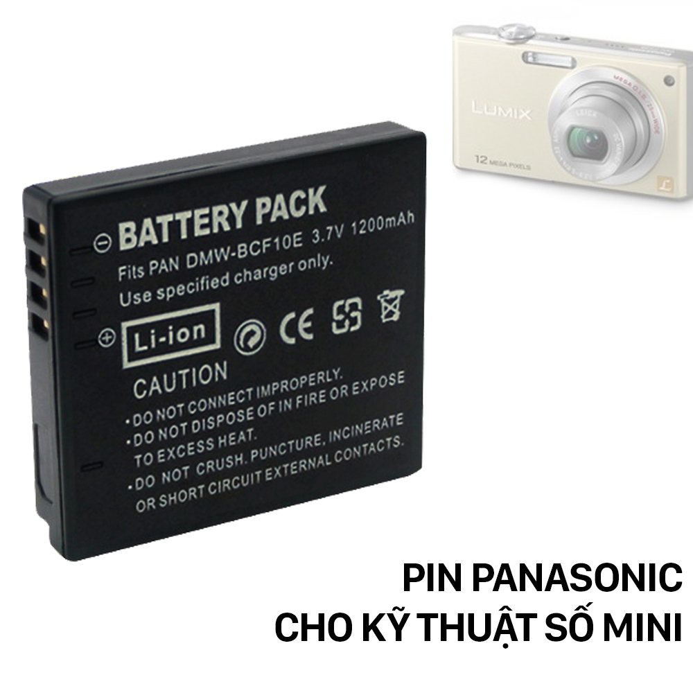 Pin DMW-BCF10E CGA-S/106C CGA-S/106D CGA-S009E cho các mẫu máy Kỹ thuật số Panasonic Lumix dung lượng cao