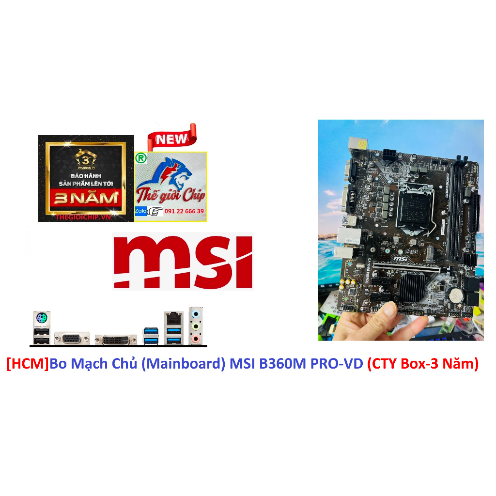 [HCM]Bo Mạch Chủ (Mainboard) MSI B360M PRO-VD (CTY Box-3 Năm)