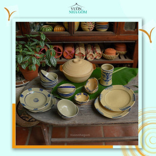 Set chén dĩa dùng để ăn lẩu, bộ chén bát ăn lẩu, bộ đồ bàn ăn- Vườn Nhà Gốm