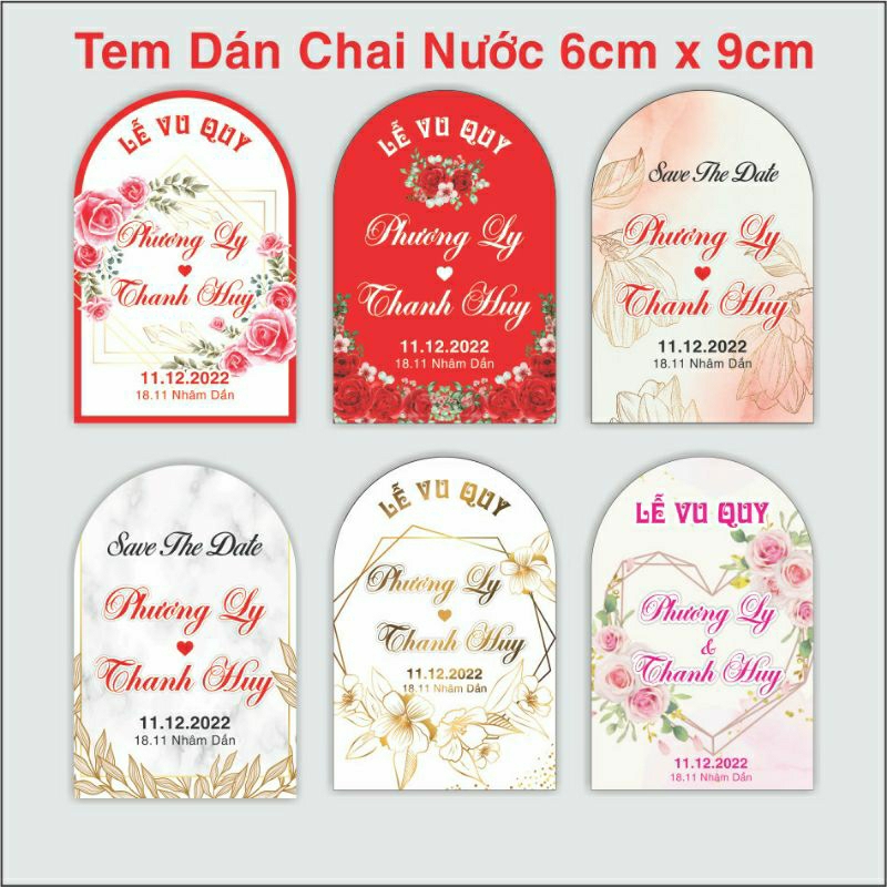 Tem nước suối trang trí tiệc _ thiết kế theo yêu cầu.