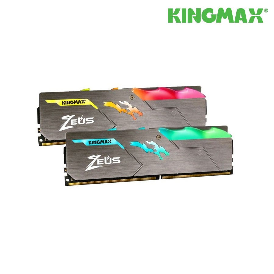 Ram Kingmax tản nhiệt Zeus Dragon RGB 8GB 3200MHz - 288-Pin; 25.6GB/s; CL=16; 1.35V, màu kim loại  - hàng chính hãng