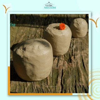 Đất sét làm gốm (khối 1kg), nặn gốm, Đất cao lanh, đỏ, trắng_ Vườn Nhà Gốm