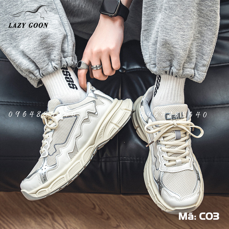 Mẫu giày nam nữ Daddy Paris C03 - Kem dòng thể thao nam phong cách Hàn Quốc