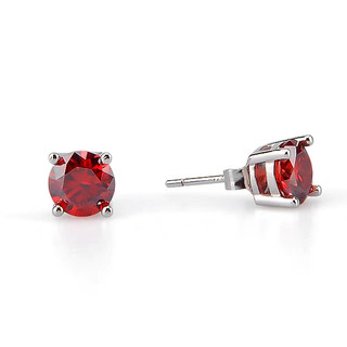 Bông tai nụ đá 4 chấu màu đỏ đậm nhỏ xinh dễ thương loại 5mm style hàn quốc
