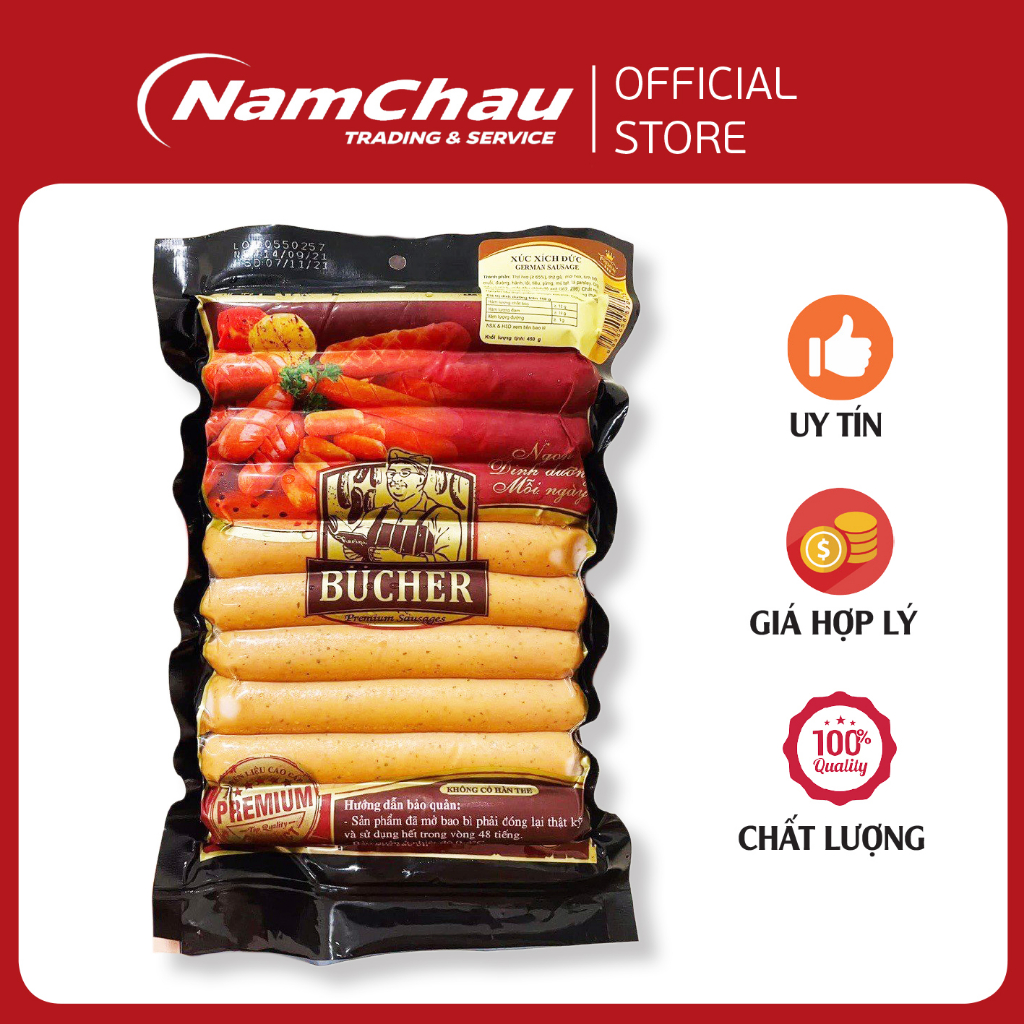 Xúc xích Đức CP 450g, xúc xích Bucher thơm ngon giàu dinh dưỡng, chuẩn vị Châu Âu [giao hỏa tốc HN]