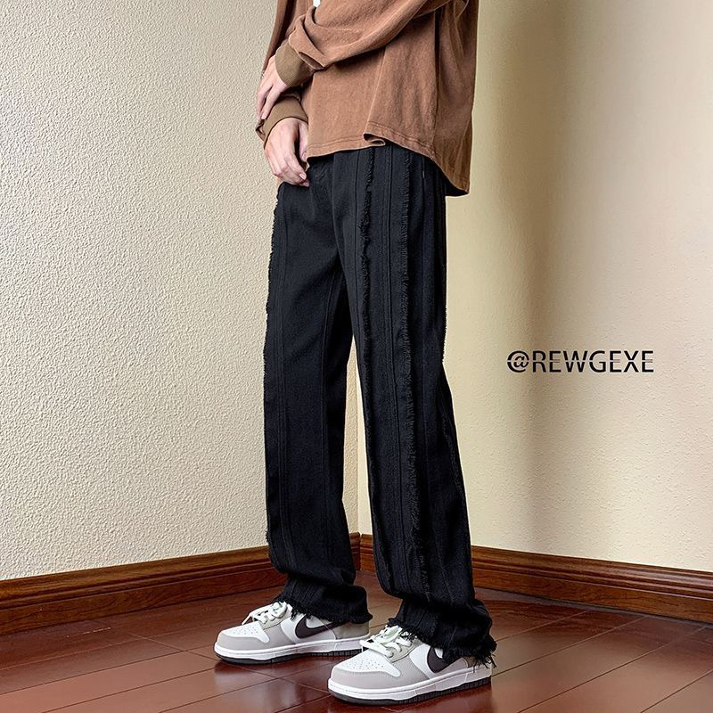 QUẦN JEAN ULZZANG ỐNG RỘNG TUA RUA -
