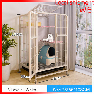 Vận chuyển địa phương sang trọng mèo lồng lắp ráp dễ dàng lồng vật nuôi lớp lồng vật nuôi 3 kệ vật nuôi trắng mạnh mẽ