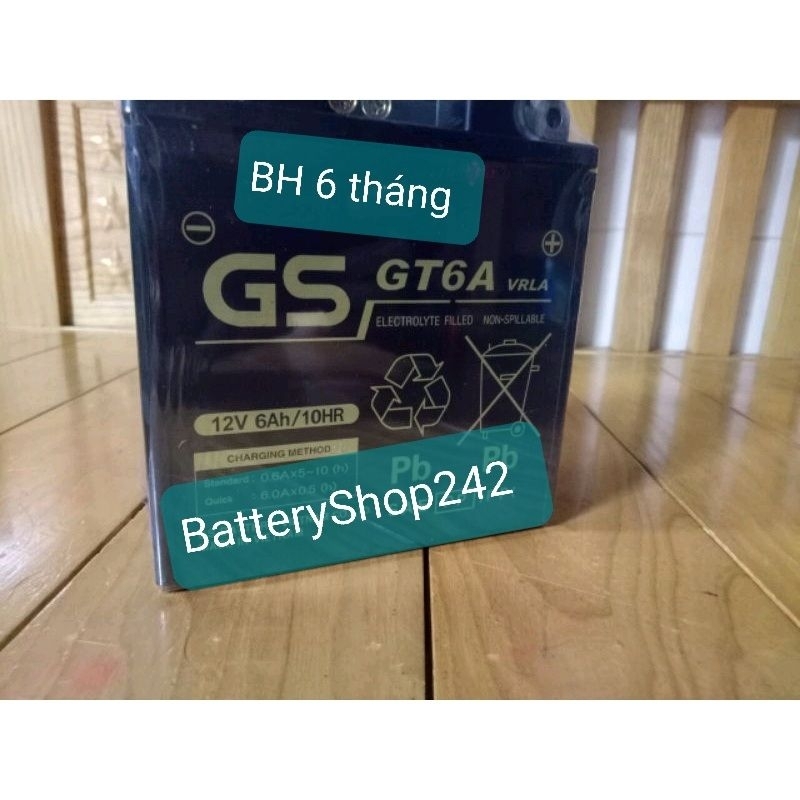 Ắc Quy Khô CHÍNH HÃNG GS GT6A 12V-6Ah Dùng cho Dream; Sirius; Jupiter; Exciter 110 .