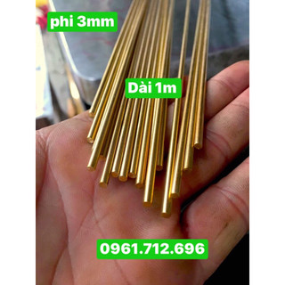 Thanh đồng vàng tròn đặc phi 3mm dài 1m