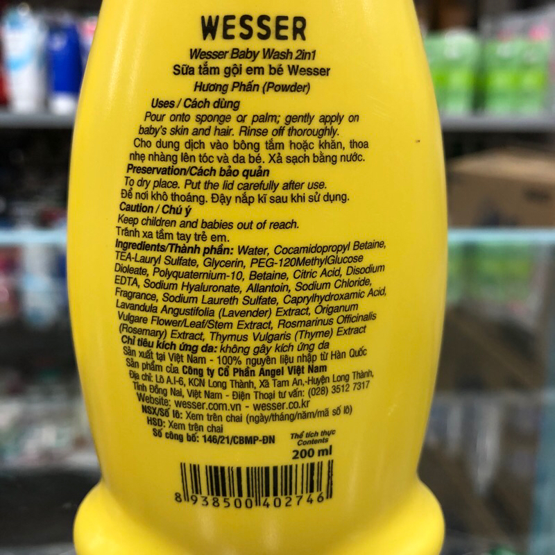 SỮA TẮM GỘI WESSER 2IN1 CHO BÉ 200ML