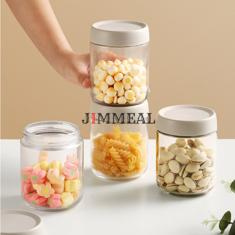 Bộ 2 Hộp Thủy Tinh, Lọ, Bình, Hũ Thủy Tinh Nắp Vặn Roborobo Đựng Gia Vị, Thực Phẩm Đồ Khô 450ml