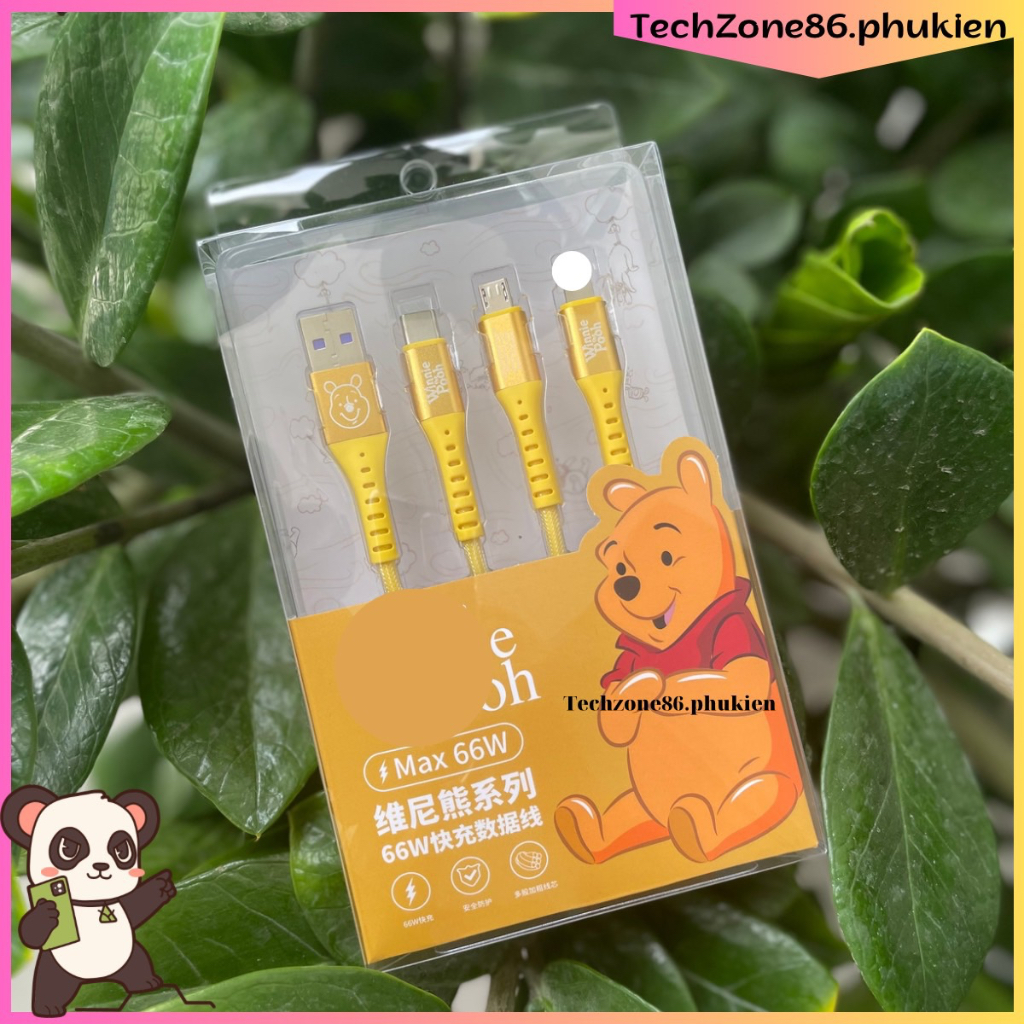 Dây cáp sạc 3 trong 1 hoạt hình