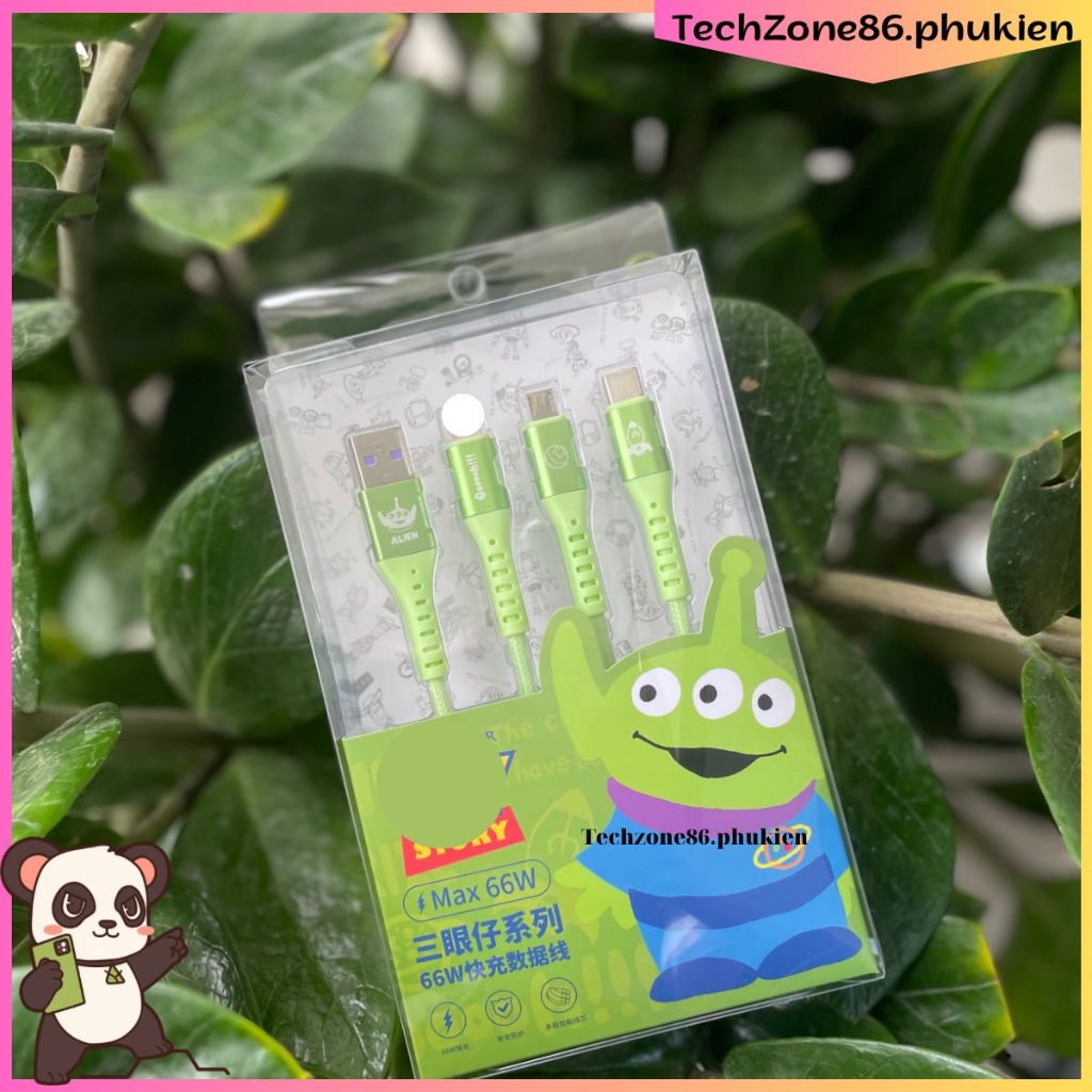 Dây cáp sạc 3 trong 1 hoạt hình