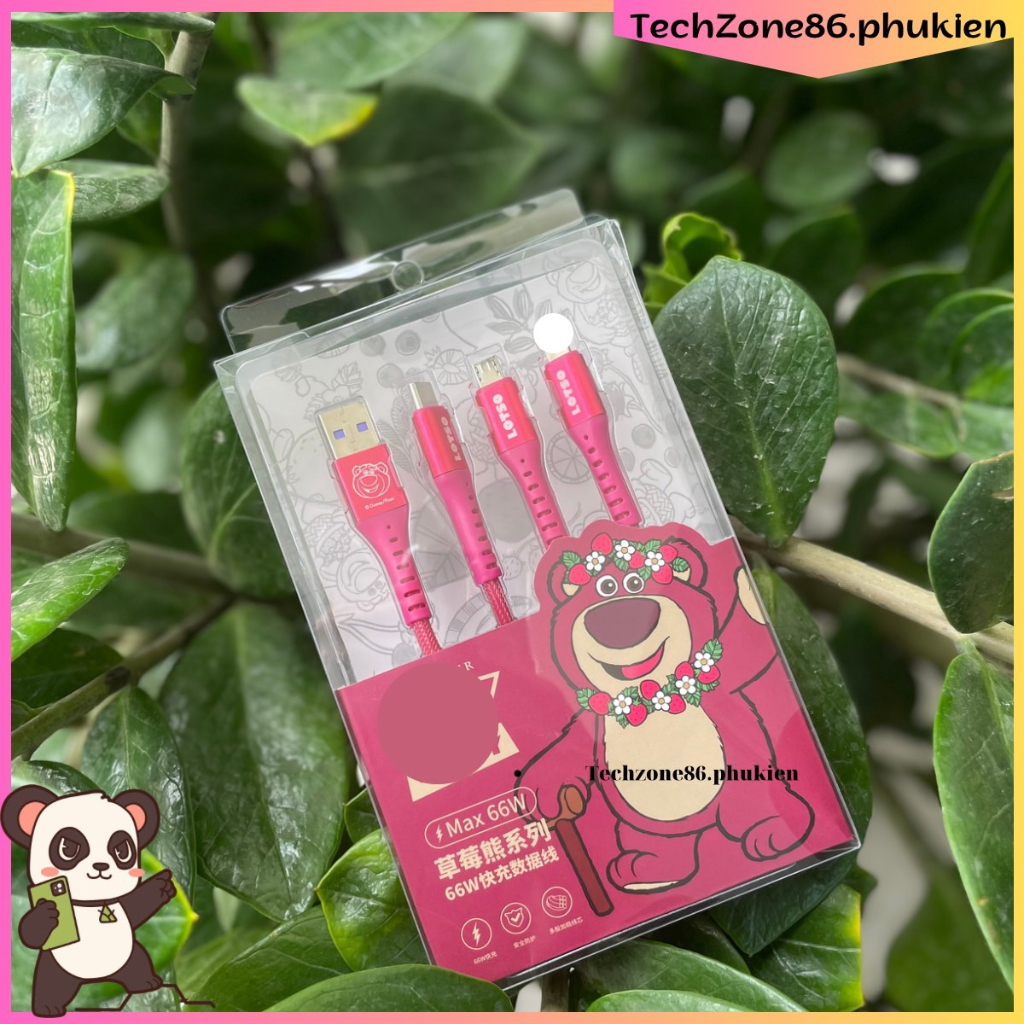 Dây cáp sạc 3 trong 1 hoạt hình