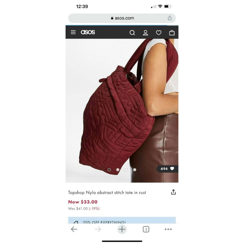 Túi Topshop vải xuất xịn