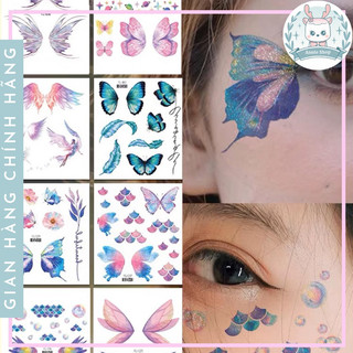 Hình xăm dán tạm thời chống nước nhỏ nhắn trang trí, makeup đủ mẫu hình bướm