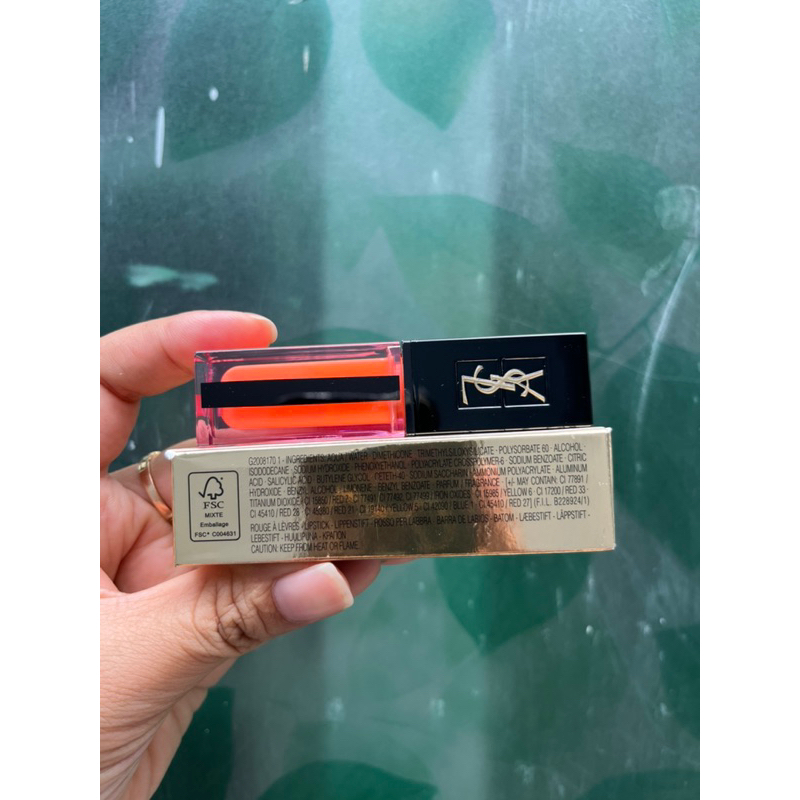 Son kem YSL Vernis a Levres Water Stain 604 fullsize fullbox.Tone cam đào