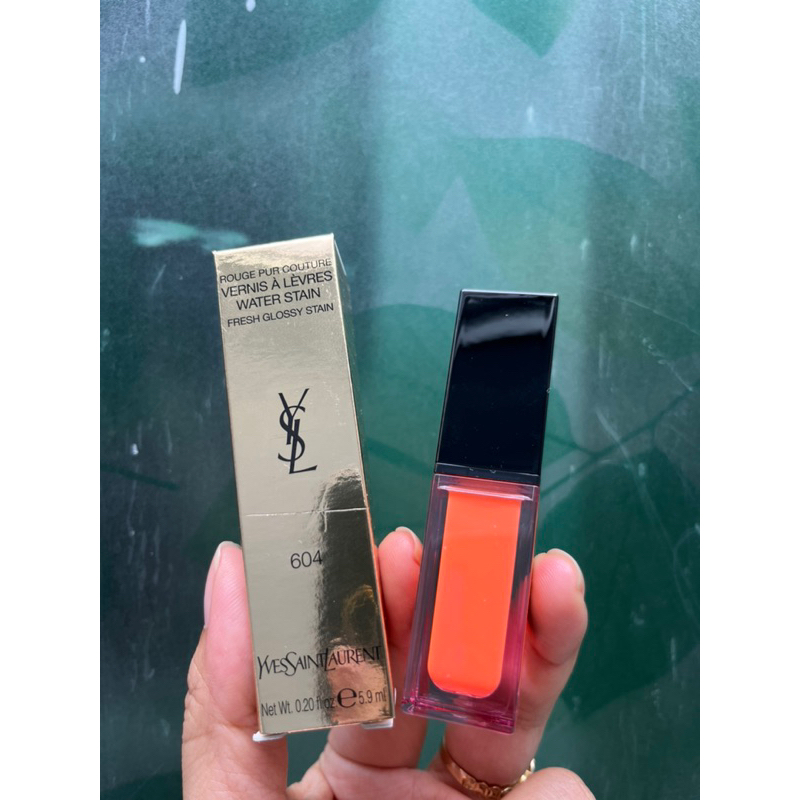Son kem YSL Vernis a Levres Water Stain 604 fullsize fullbox.Tone cam đào