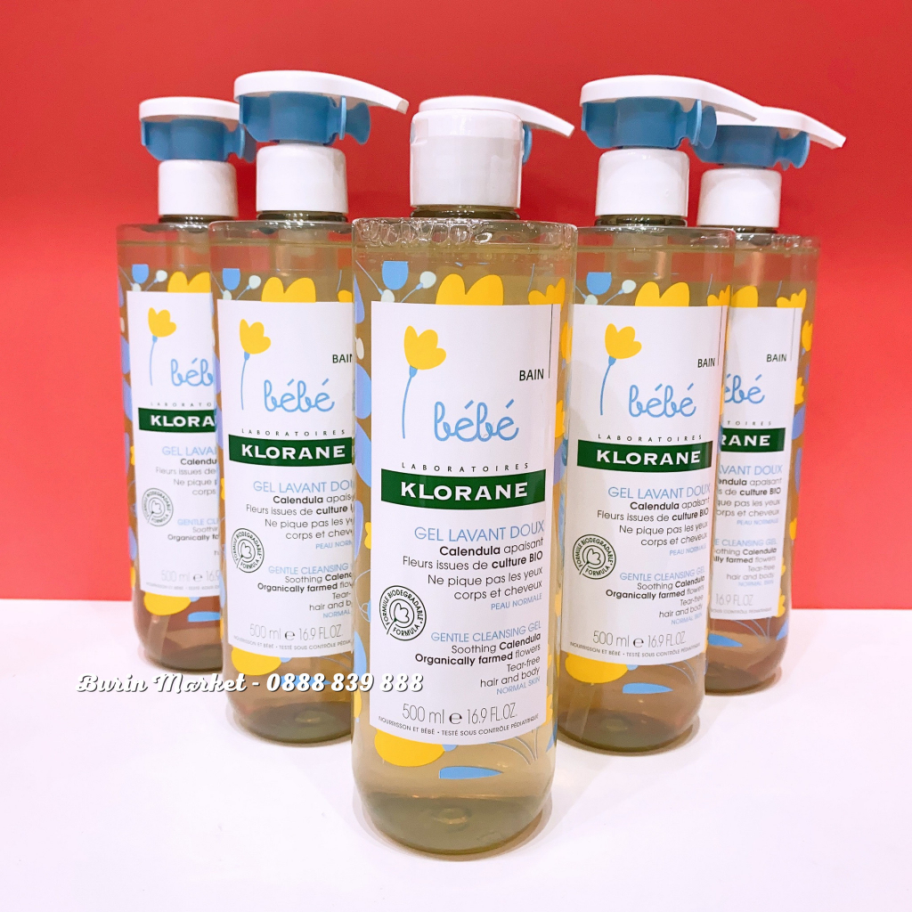 Sữa tắm gội 2in1 cho bé Klorane Bébé Pháp, lành tính, dịu nhẹ an toàn cho làn da em bé 500ml - Burin Market