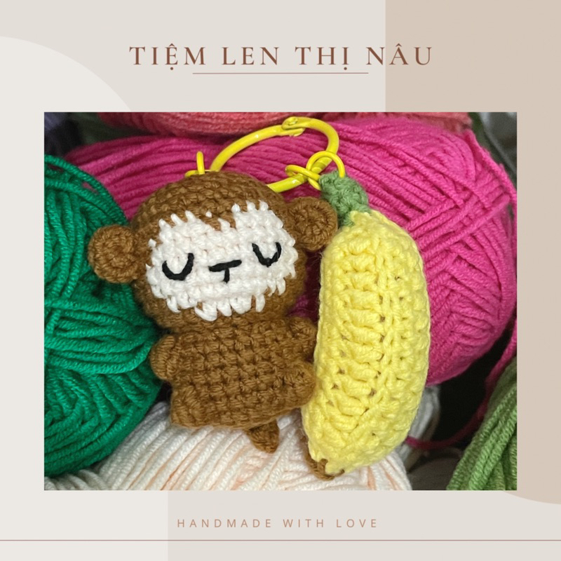 Khỉ Bé - móc khoá len