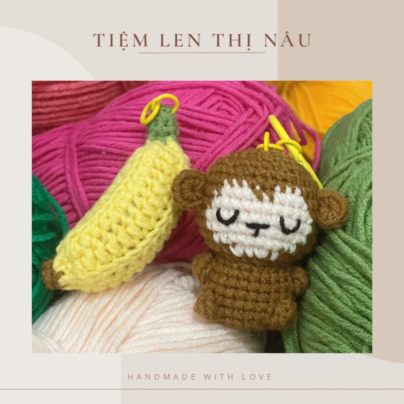 Khỉ Bé - móc khoá len